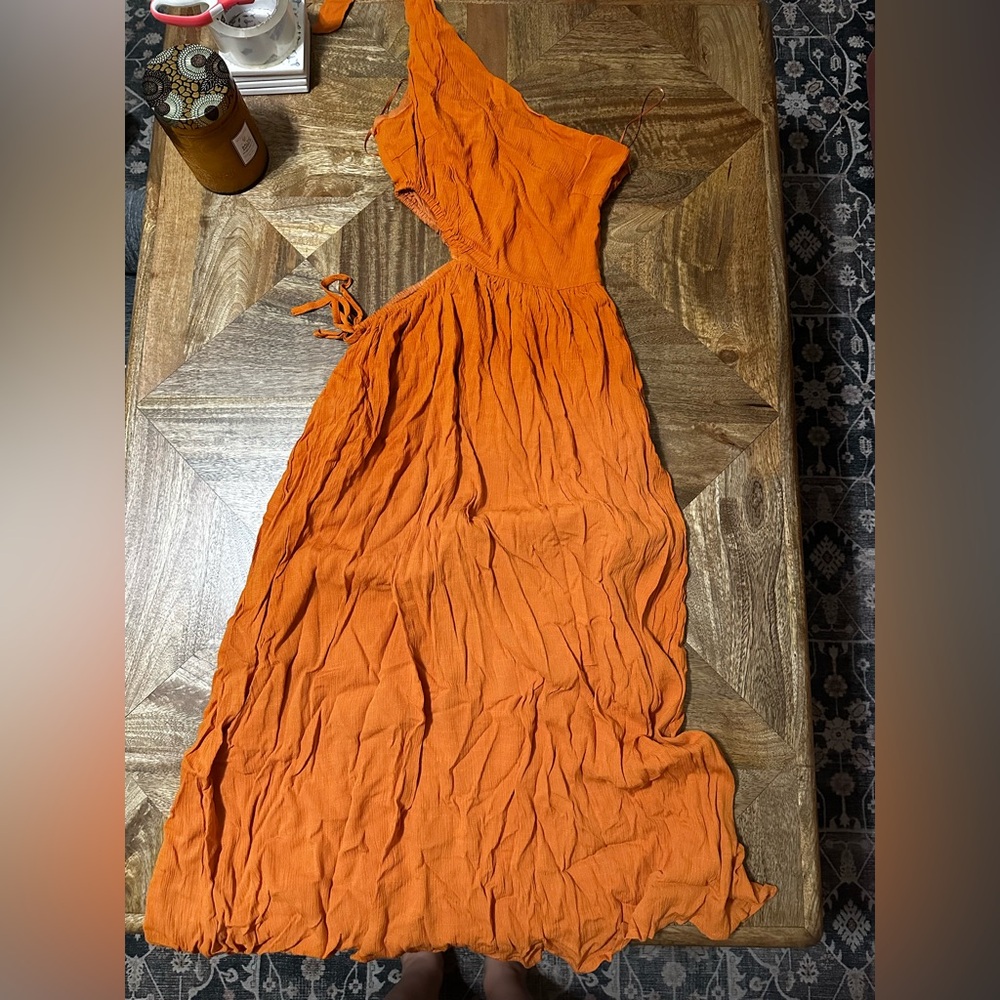 Papermoon Orange One Shoulder Sundress size Small